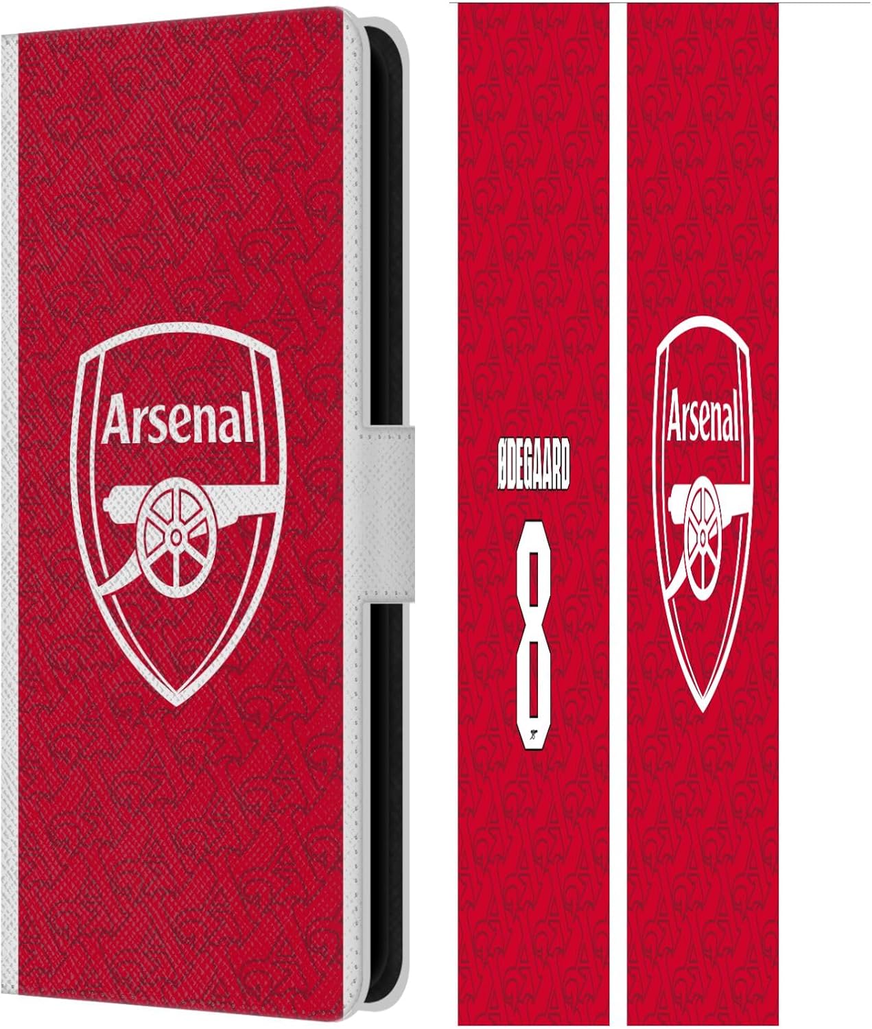 Head Case Designs Officially Licensed Arsenal FC Martin Ødegaard 2025/26 Players Home Kit Leather Wallet Case Compatible with Samsung Galaxy S23 FE 5G