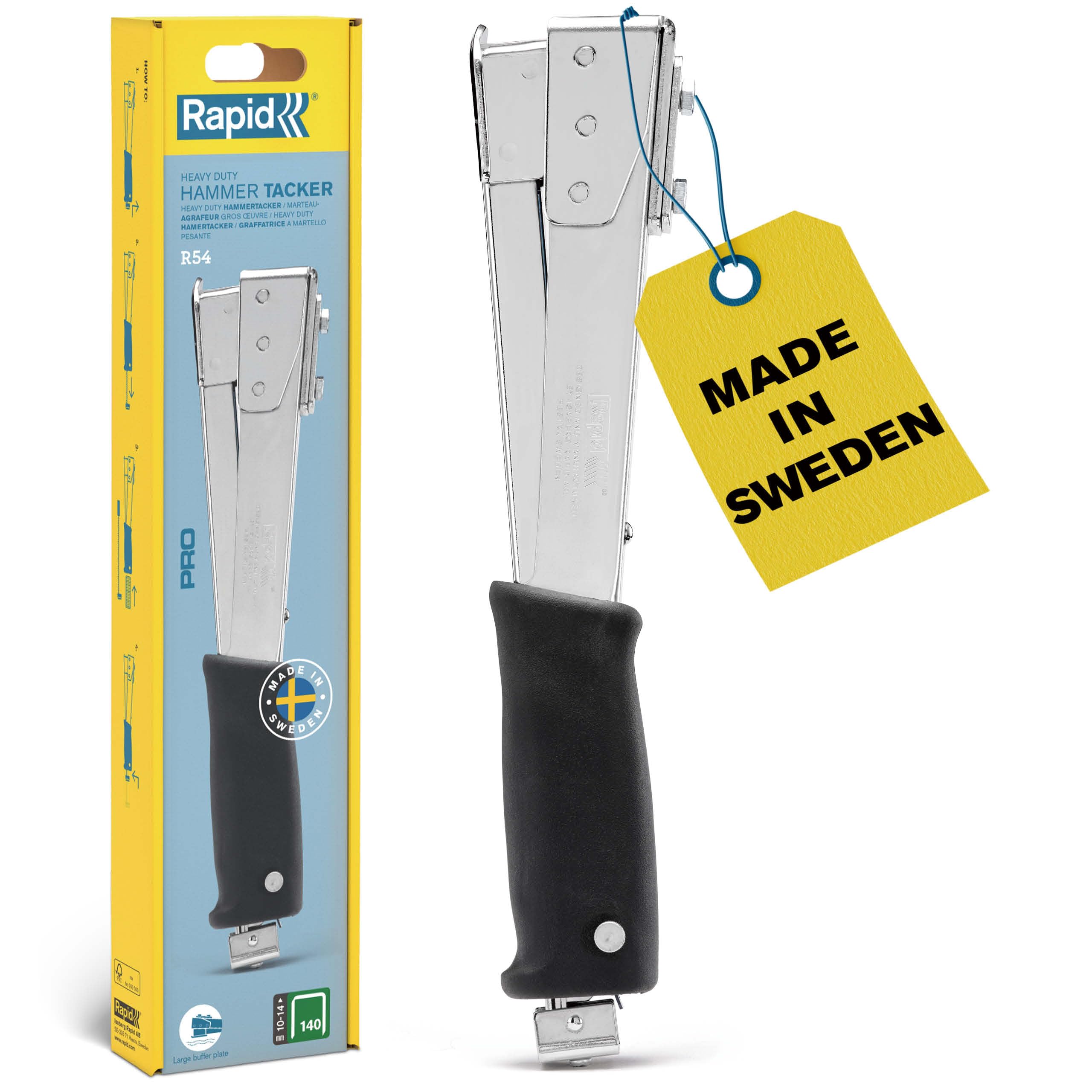 Rapid R54 Hammer Tacker Stapler Heavy Duty For RoofingMembranesCarpeting Fitting Uses Flatwire Staples No. 1406-14mm from B&Q