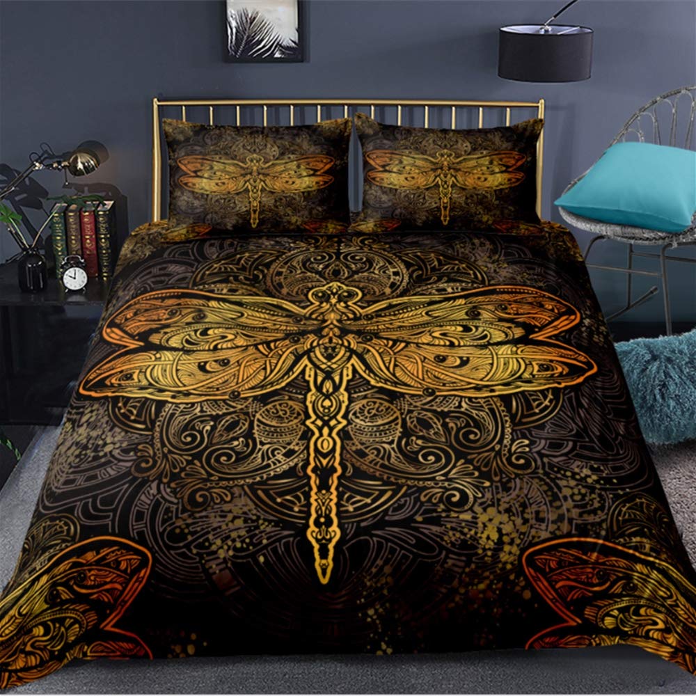 Housse de couette libellule noire pour transformer l'ambiance de votre chambre parentale