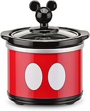 Disney Mickey Mouse 20-Ounce Mini Slow Cooker by Select Brands - Microwave- & Dishwasher-Safe Mini Dipper - Perfect for Dip, Cheese & Chocolate - Birthday & Holiday Gift