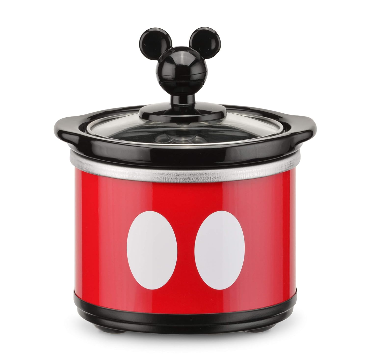 Disney Mickey Mouse 20-Ounce Mini Slow Cooker by Select Brands - Microwave- Dishwasher-Safe Mini Dipper - Perfect for