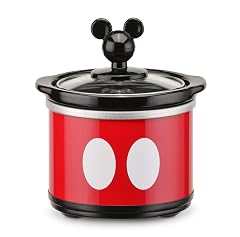 Disney Mickey Mouse 20-Ounce Mini Slow Cooker by Select Brands - Microwave- Dishwasher-Safe Mini Dipper - Perfect for