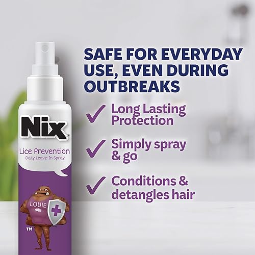 Miniatura 3 de Kit de tratamiento y prevención de piojos Nix, champú todo en uno, 4 fl oz, con peine para eliminar piojos y spray diario para prevención de piojos