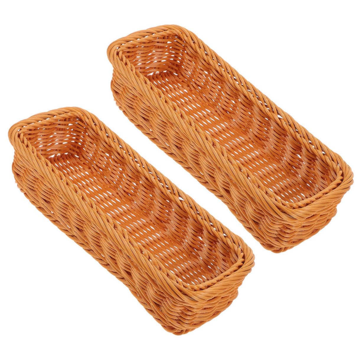 Garneck 2pcs Kitchen Storage Box Silverware Basket Wicker Basket Wicker Storage Baskets Small Bread Basket Table Woven Basket Cutlery Cadd-y Hnit Pantry Tray Woven Storage Basket Plastic