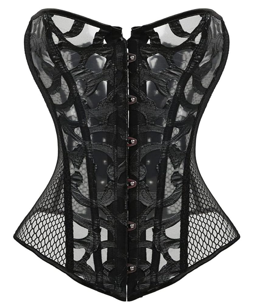 Amazon.com: EverLove Corset Satin Overbust Lace up Busiter