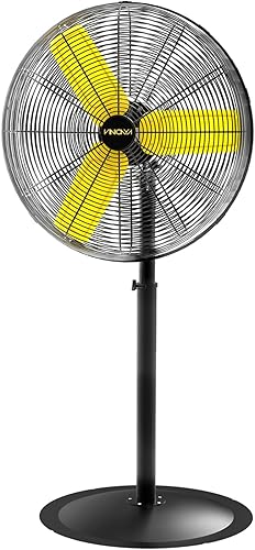 Miniatura 9 de Ventilador de pedestal industrial comercial de 30 pulgadas oscilante, ventiladores industriales de 8900 CFM resistentes con 3 velocidades,