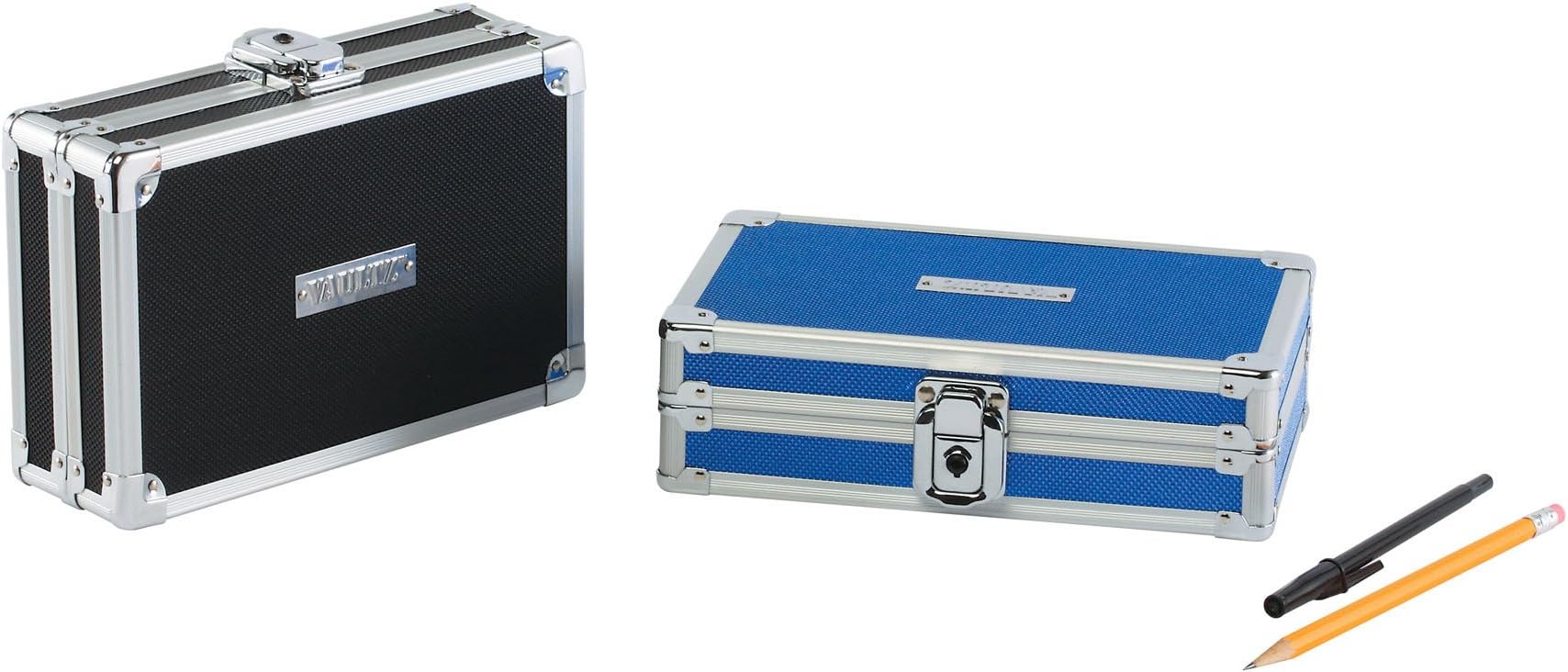 Locking Pencil Box, 6 per Set, Black/Blue