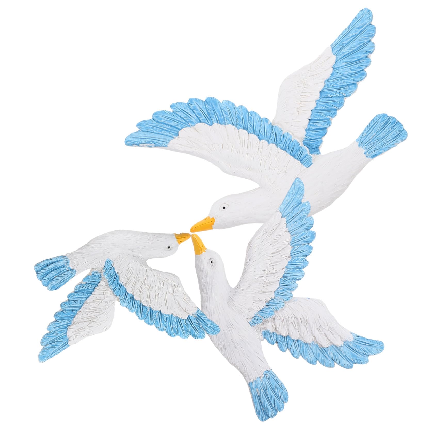 3 pezzi Gabbiani in Resina da Appendere Decorazione Murale Creativa con Uccelli Marini Blu Ornamentazione per Parete Soffitto e Alberi Idea Decorativa per Casa e Soggiorno