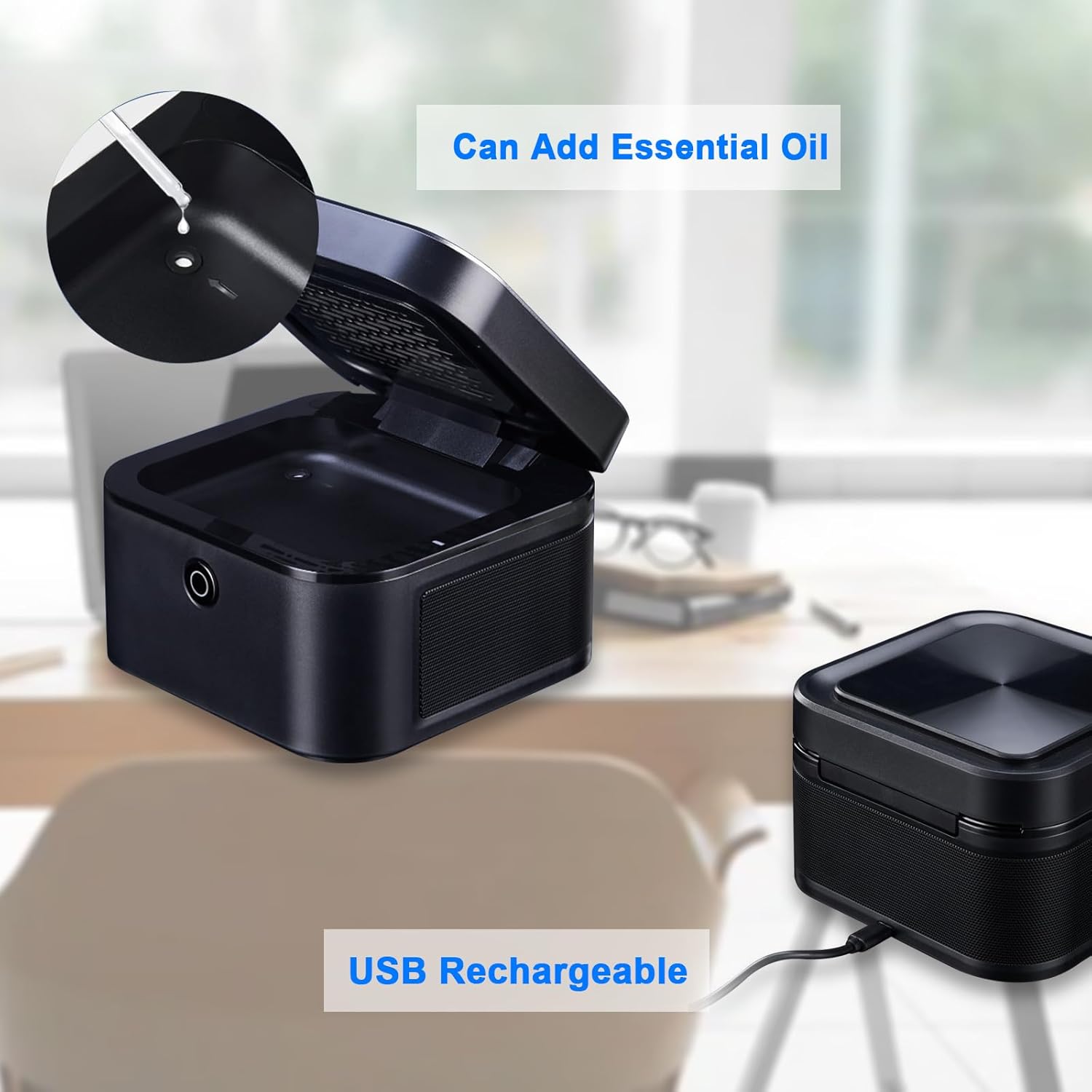 SHD Multifunctional Smokeless Ashtray,USB Rechargeable HEPA Filter Ashtray for Home Office Car Indoor Outdoor- Brown