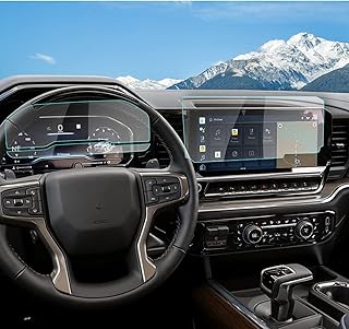 (2PCS) R RUIYA 2022 Silverado Screen Protector for 13.4-inch Diagonal Infotainment System, Refreshed 2022 Chevrolet Silverado 1500 13.4" Diagonal Infotainment Touch-screen Protector for New 2022 Silverado 1500 LT, RST, LT Trail Boss, LTZ, ZR2 and High Country (Navi+Dashboard 9H Glass)