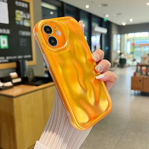 Miniatura 3 de LY&amp;SASIF Funda holográfica para iPhone 14 Pro Max, bonita funda con diseño láser 3D de ondas de agua, con brillantina, chapado de lujo, con forma de