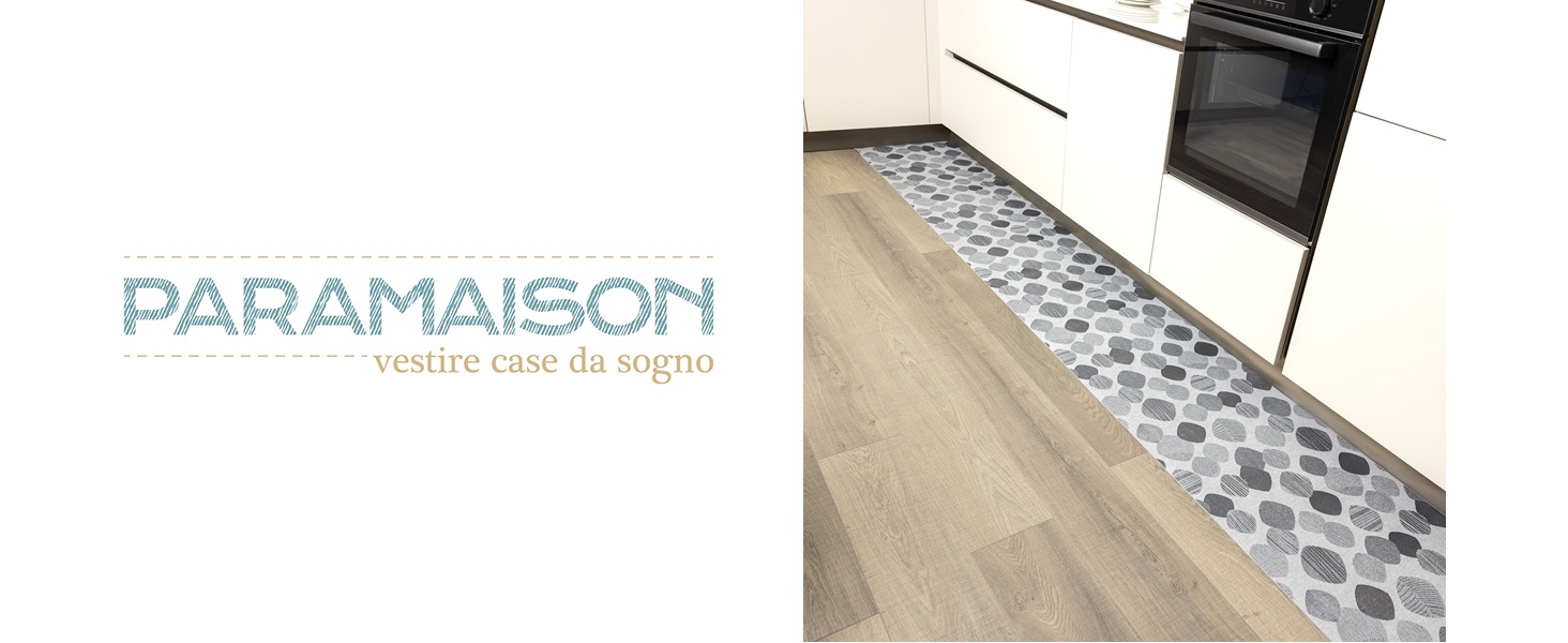 Tappeto Cucina Antiscivolo PARAMAISON - Lavabile 50x180 Cm Grigio Piastrelle - Foto 10