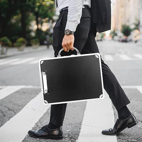 Miniatura 6 de Portapapeles con cerradura de combinación portapapeles con maletín de almacenamiento, caja resistente de metal de aluminio con asa, portapapeles de
