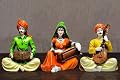 Karigaari India Polyresin and Marble Dust Rajasthani Couple Cultural Statue Showpiece for Home Decor Living Room, Bedroo