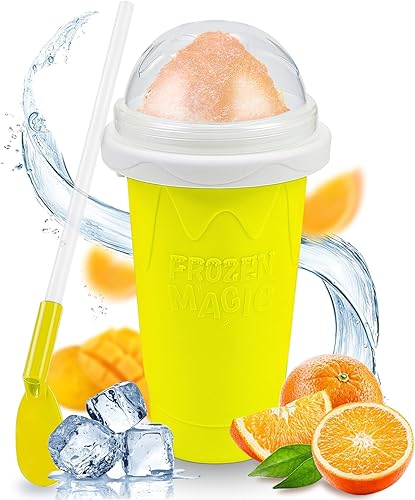 TIK TOK - Taza para hacer granizados mágicos de congelación rápida, taza portátil de doble capa, máquina de granizados con popote y cuchara, máquina