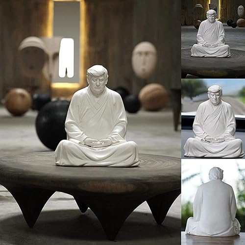 Miniatura 4 de Túnicas de monje pensativas de Donald Trump, estatua de Buda de resina, artículo novedoso - Haz que tu empresa sea grande de nuevo, regalo de broma