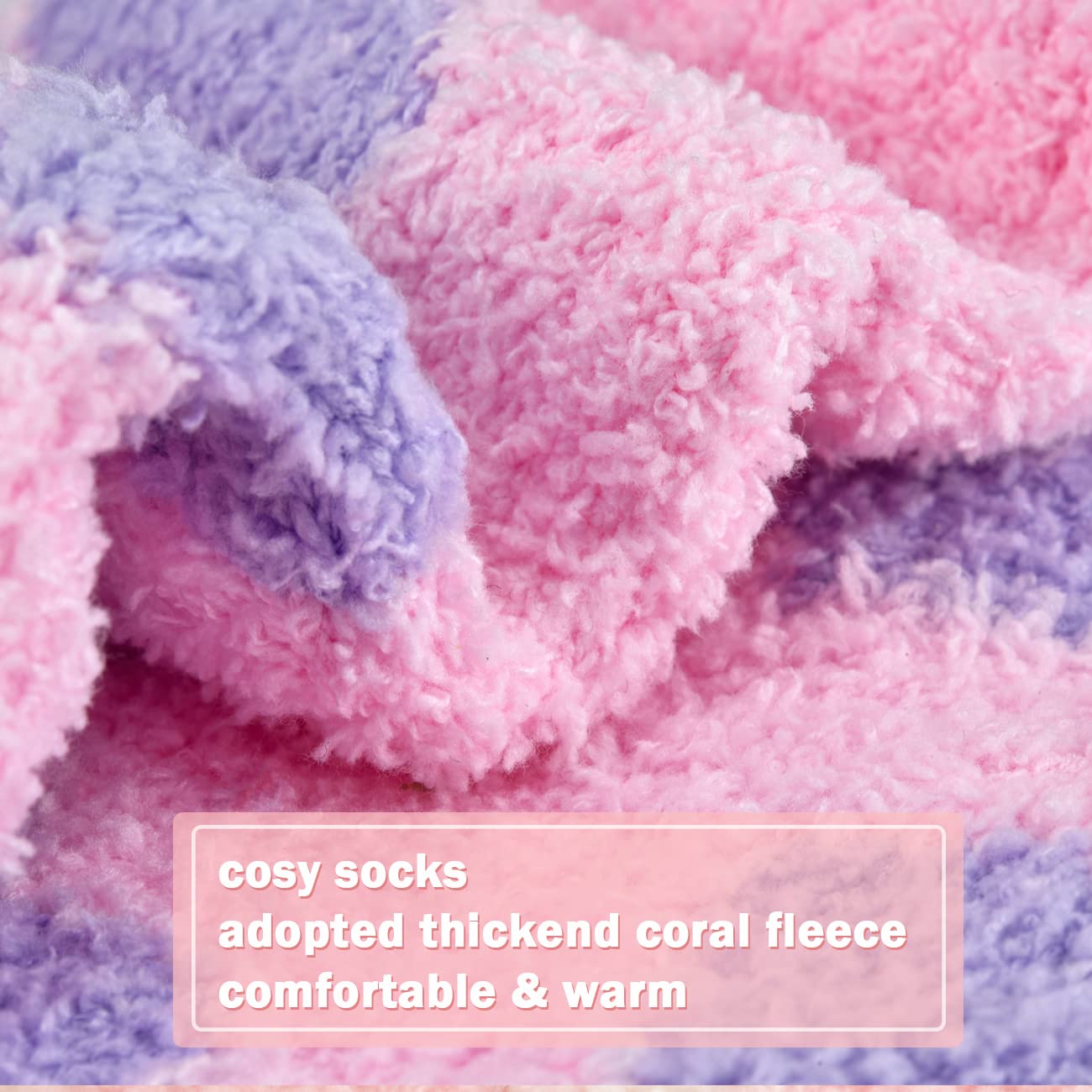 colornival 6 Paia Calzini Natalizi Calze Donna Invernali, Morbide Soffici Termiche Calzini Pile di Corallo Pantofola - Calzettoni Caldi da Pavimento per Casa e Letto