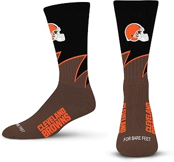 جوارب NFL للجنسين من Bare Feet NFL Black Wave Crew Sock Nfl Youth