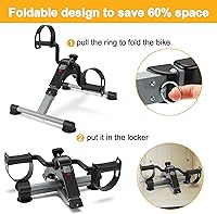 Vista 4 de Bicicleta de Ejercicio Plegable Ejercitador de Pedal Bicicleta de Escritorio Portátil con Pantalla LCD para Entrenamiento de Brazos y Piernas