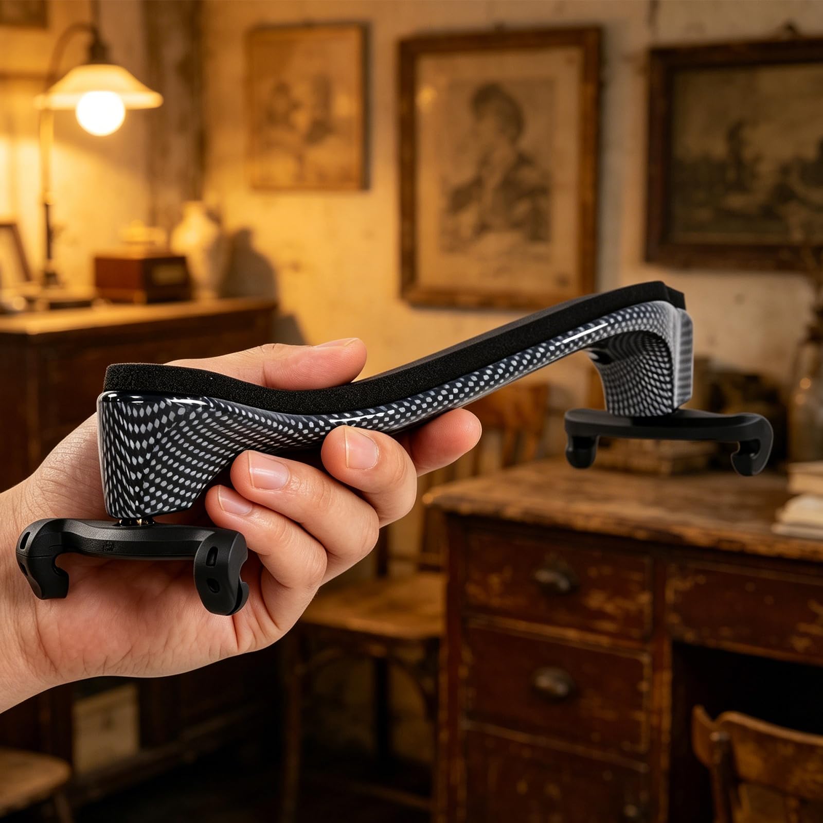 Épaulière Violin 3/4-4/4 ABS léger, ajustable en hauteur avec | Épaulière pour violon 3/4-4/4 ABS légère, pieds réglables; 5 pièces incluses; origine Chine; mousse et tampon; couleur
