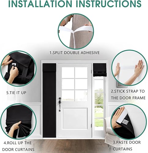 Miniatura 3 de HOMEIDEAS Cortinas de luz lateral para puerta delantera, cortinas de ventana de puerta lateral, cortinas de puerta delantera para ventana pequeña,