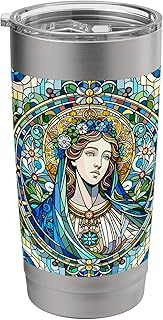 Christian Stained Glass Mary Magdalene Stainless Steel Insulated Tumbler