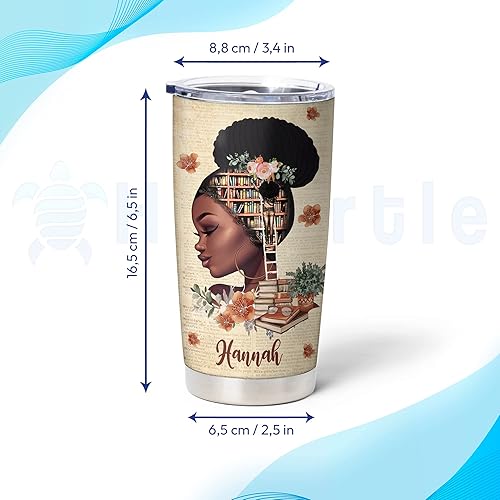 Vista 13 de Hyturtle Vaso personalizado de acero inoxidable de 20 onzas con tapa, doble pared y sellado al vacío, regalos para mujeres, niñas, amigos, amantes