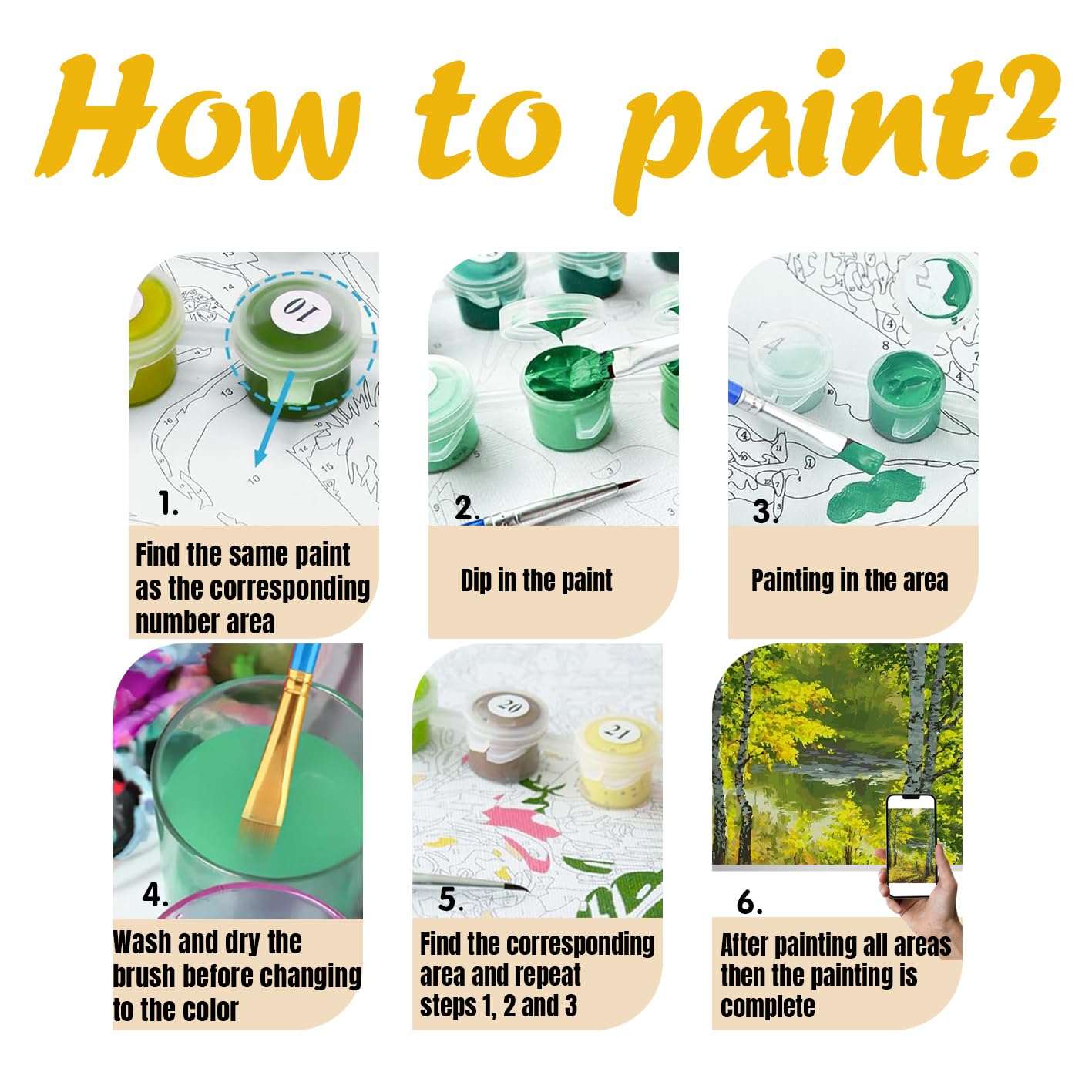 SENSING Kit di Pittura Personalizzata per Numeri – Trasforma la tua Foto in un Quadro | Set Fai-da-Te per Adulti e Bambini con Tela Prestampata, Colori Acrilici e Pennelli