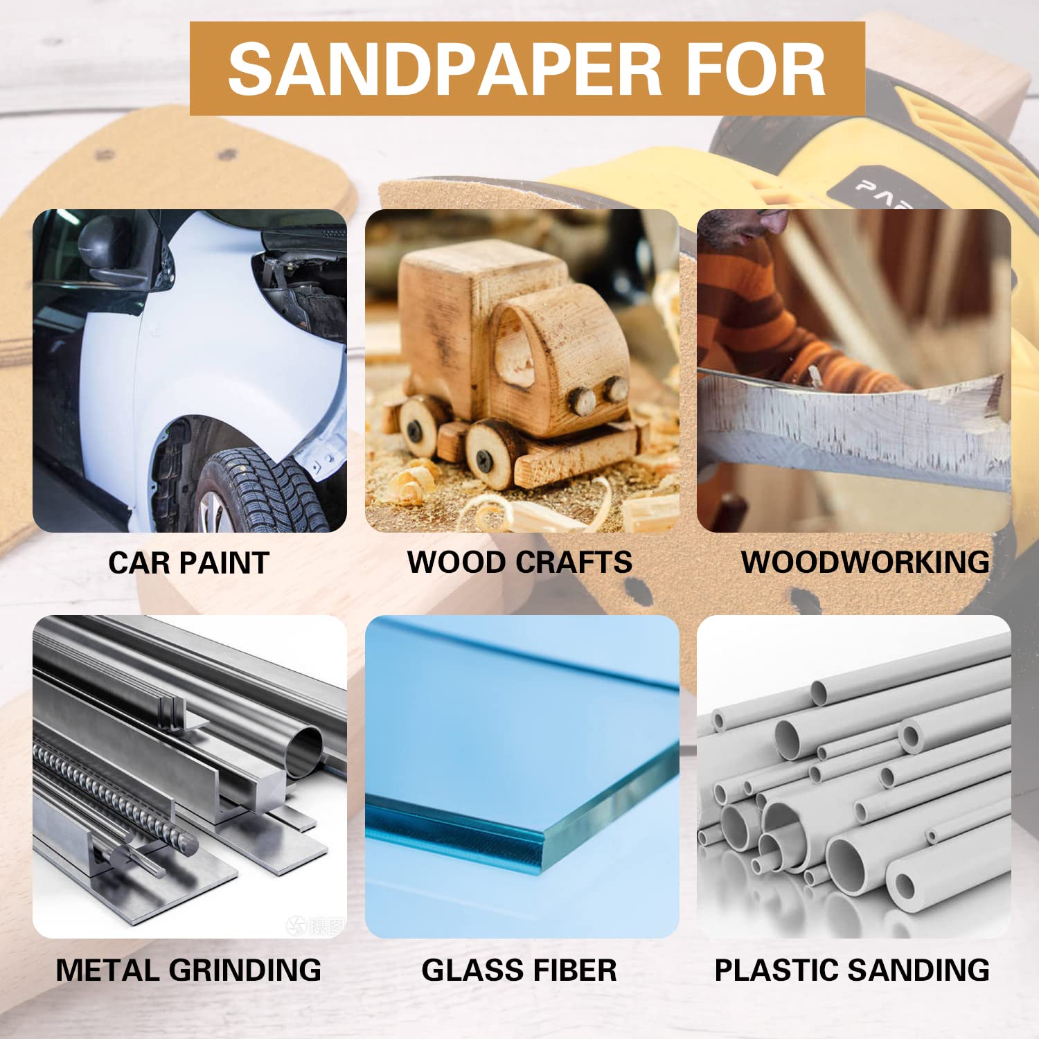 MAXMAN Mouse Detail Sander - 40pc Sanding Kit, 240 Grit Aluminum Oxide Sandpaper, 6 Hole Pads