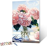 Vista 11 de Ginkko Pintura por números para adultos, niños, principiantes, con marco de madera, fácil, acrílico sobre lienzo, 12x16 pulgadas, con pinturas