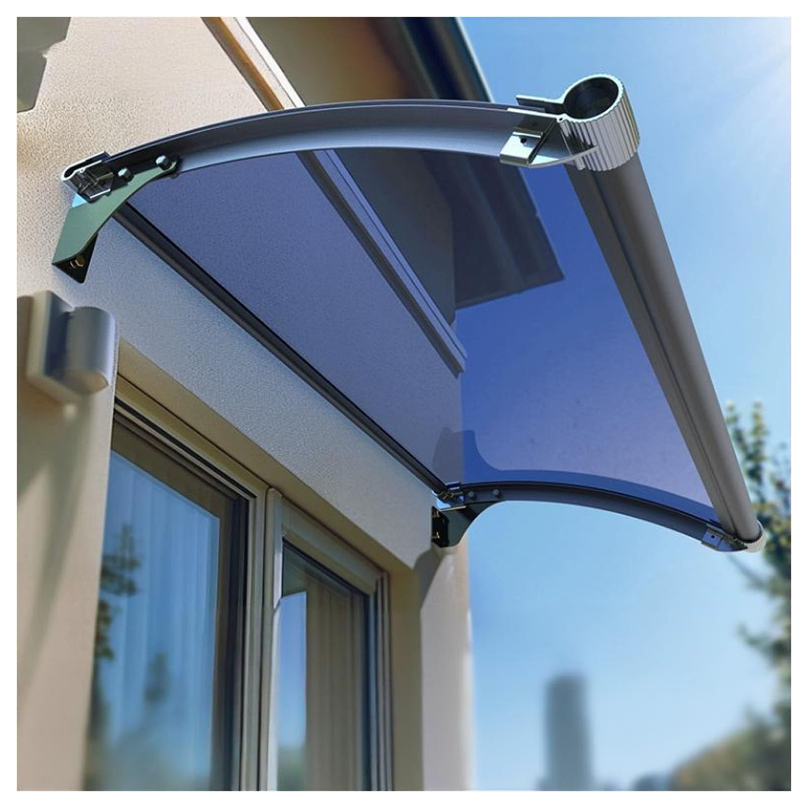 GJZQDKX Polycarbonate & Metal Canopy for Entrance Door Outdoor Awning for Windows Weather-Resistant Shelter (80x180cm/32x71in) - Stylish & Protection