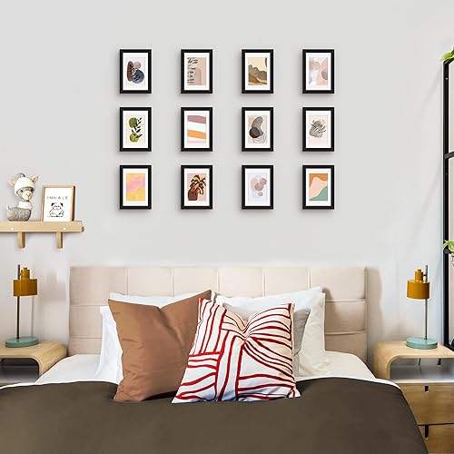 Miniatura 641 de Picrit - Juego de 12 portarretratos de 5 x 7 pulgadas para colgar en la pared o exhibir sobre una mesa, para fotos de 4 x 6 con paspartú o 5 x 7