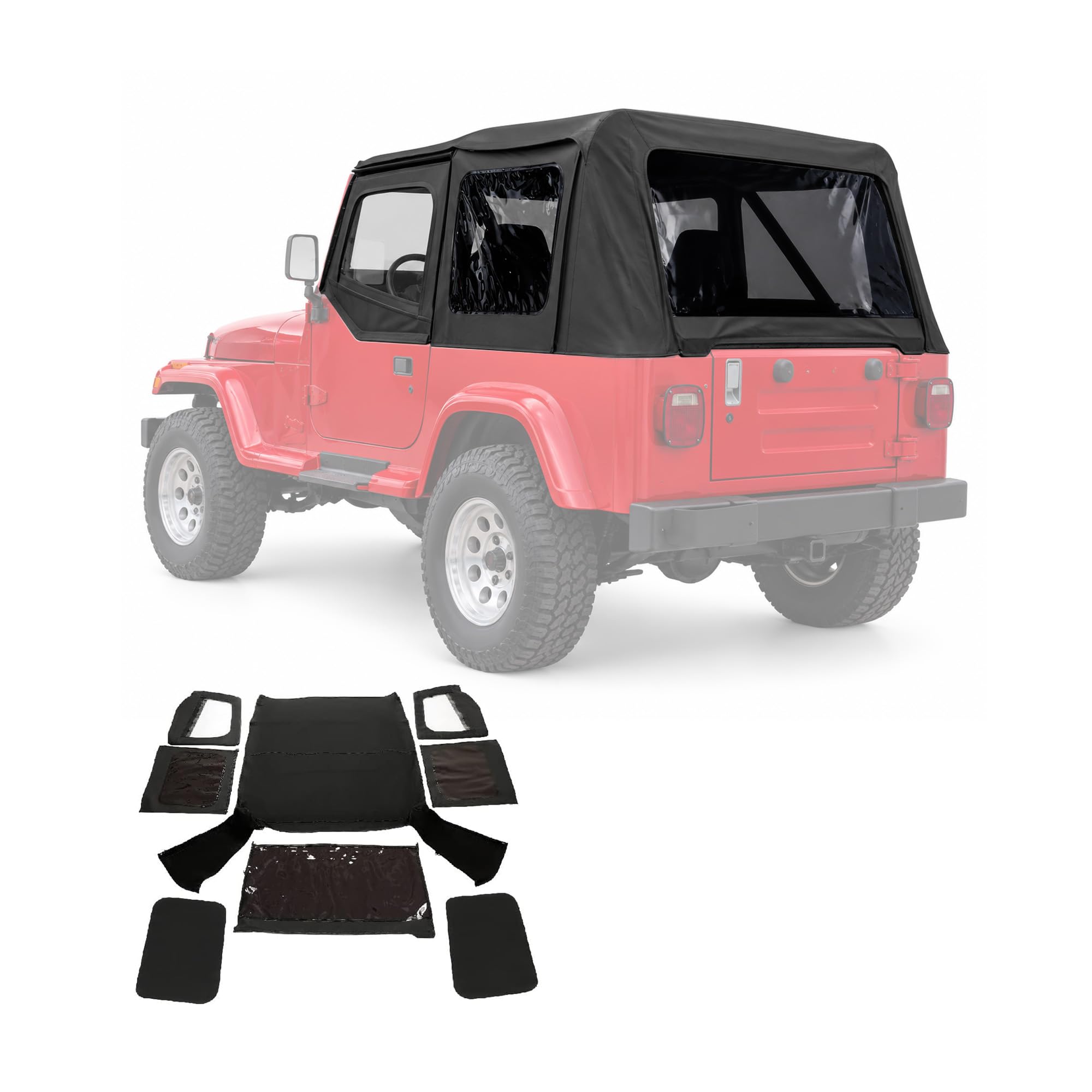 Amazon | KUAFUソフトトップ 1987-1995 Jeep Wrangler YJ 2ドア対応