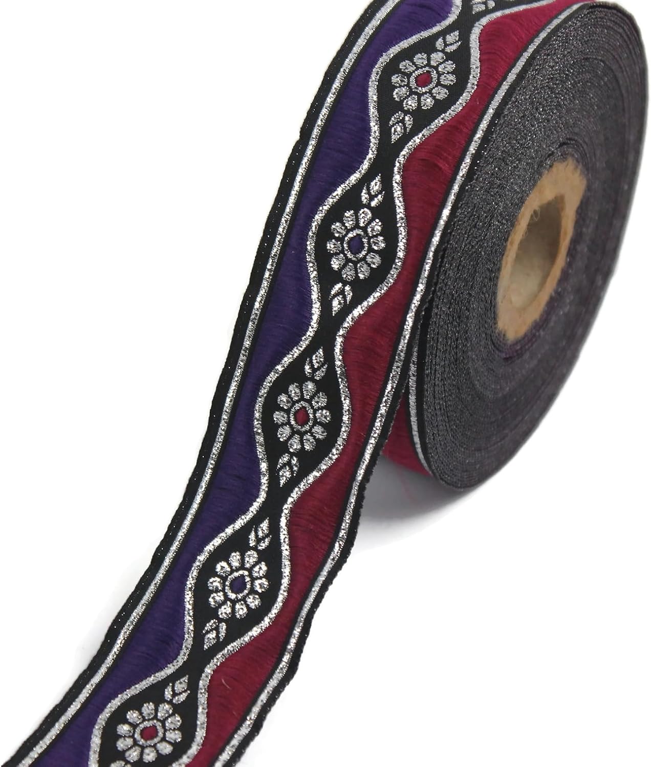 11 Yard Spool 1.37 inch Wide Lilac Royal Blossoms Ribbon Floral Embroidered Ribbon Decorative Ribbon Craft Ribbon Jacquard Ribbon Trim 35924