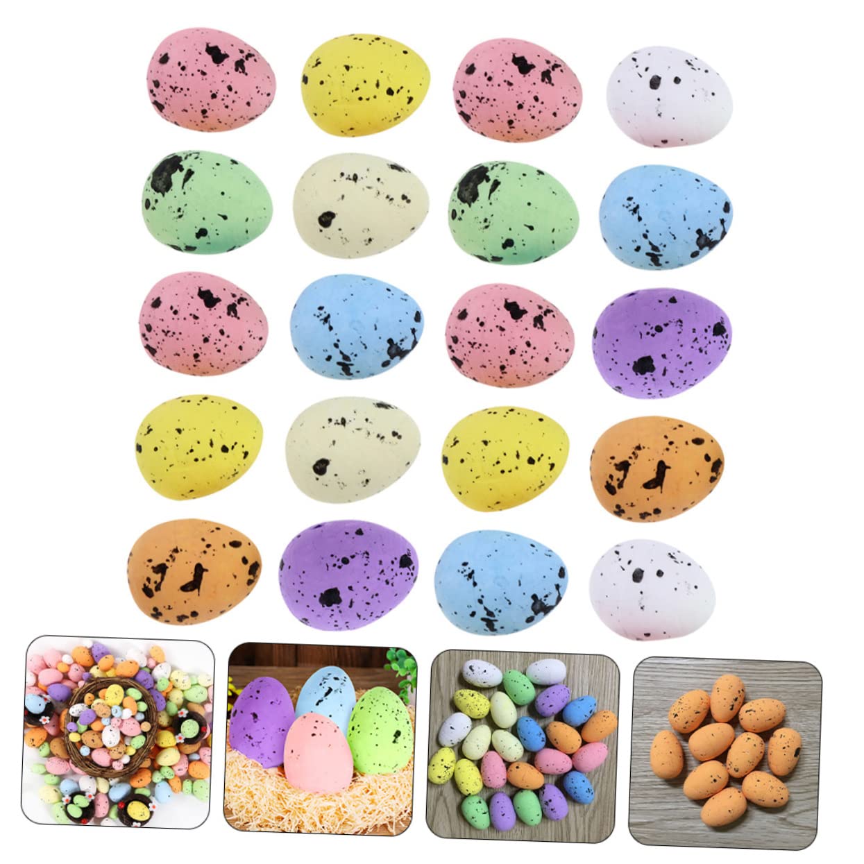 ABOOFAN 400 Pièces De Pâques en Mousse De Pâques Surprise Ornement Suspendu D' De Pâques Fournitures De Fête De Pâques Métier D' Mouchetés Enfant Œuf Couronne Ménage