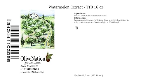 Miniatura 2 de OliveNation Extracto de sandía pura, 16 onzas, extracto aromatizante de calidad prémium para hornear