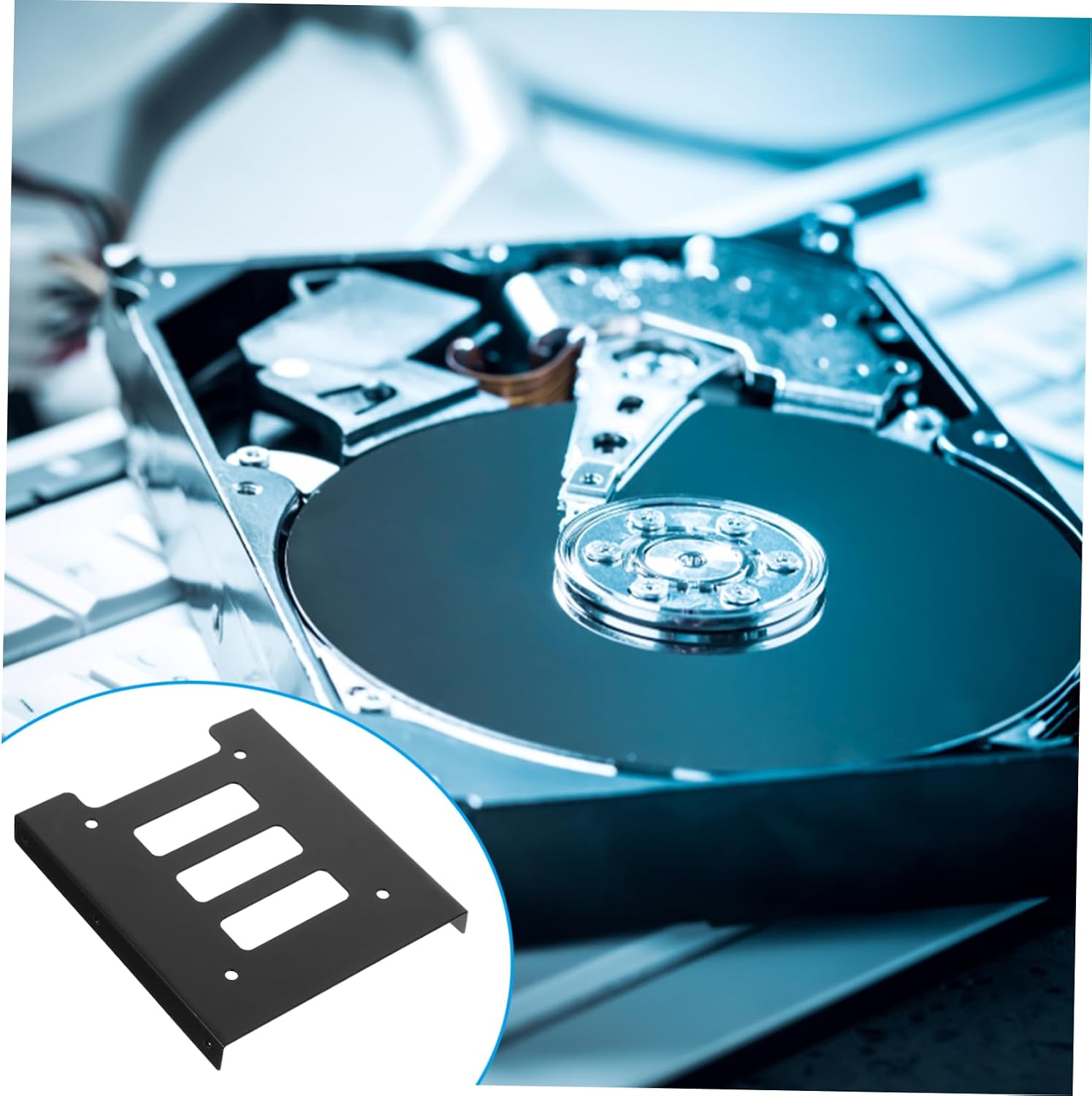 Vaguelly SSD Hard Drive Adapter for Desktop PC 2.5 inch to 3.5 inch Internal Drive Converter Computer Accessory for Upgrading Storage Includes Mounting Brackets and Screws