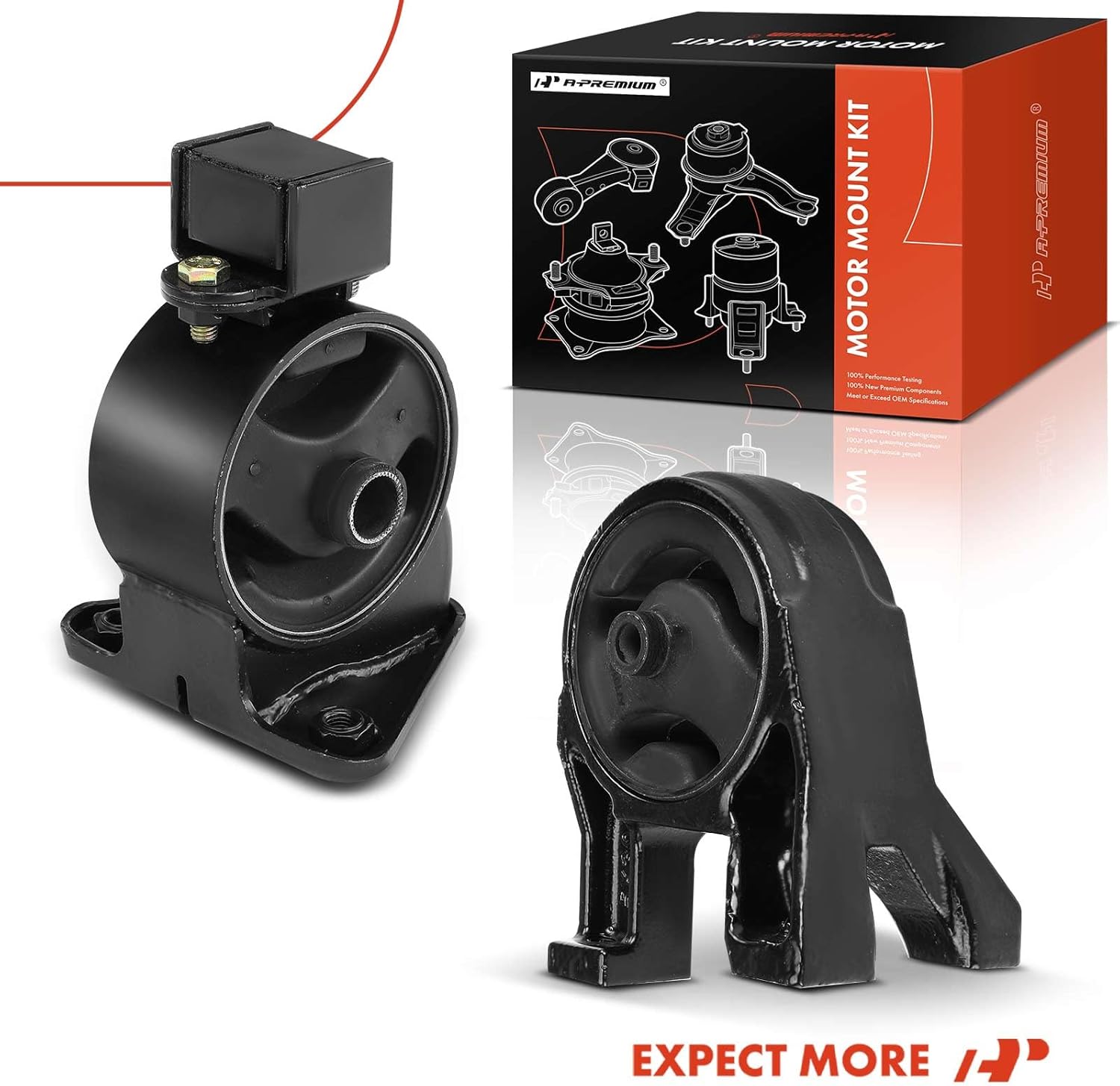 A-Premium 2PCS Front Left and Rear Engine Motor Mount Set [FWD] Compatible with Kia Sorento 2011-2013 & Hyundai Santa Fe 2010-2012, 2.4L 3.5L, Replace# 219302P200