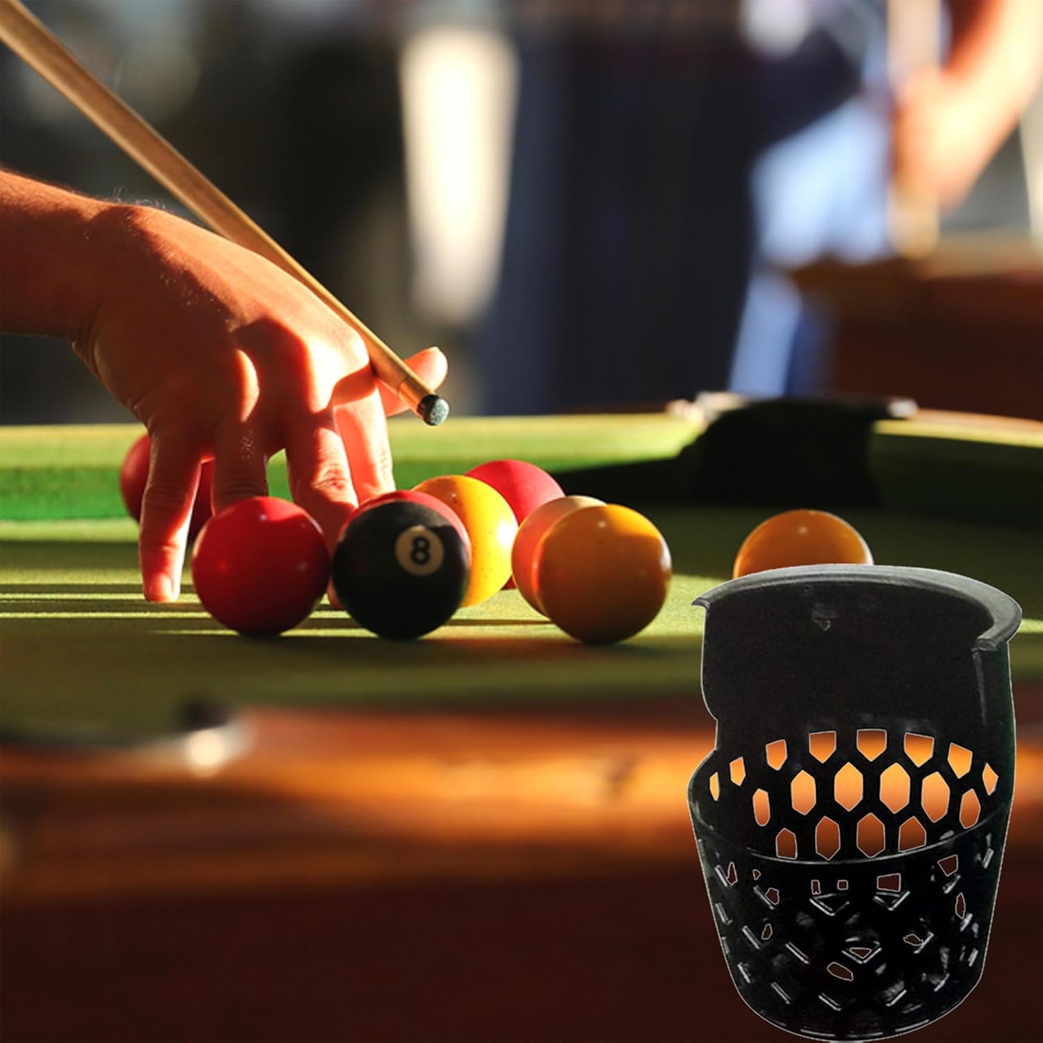 Billiard Pool Table Pockets Replacement: 6pcs Plastic Web Billiard Pockets Set, Heavy Duty Billiard Table Drop Nets Billiard Ball Storage Pocket - 6 Billiard Pockets