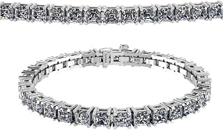 Asscher Cut Tennis Bracelet, Sterling Silver & Pure Brilliance Zirconia