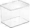 InterDesign Kitchen, Pantry, Refrigerator, Freezer Storage Container with Hinged Lid, 2.25-Quart, Clear