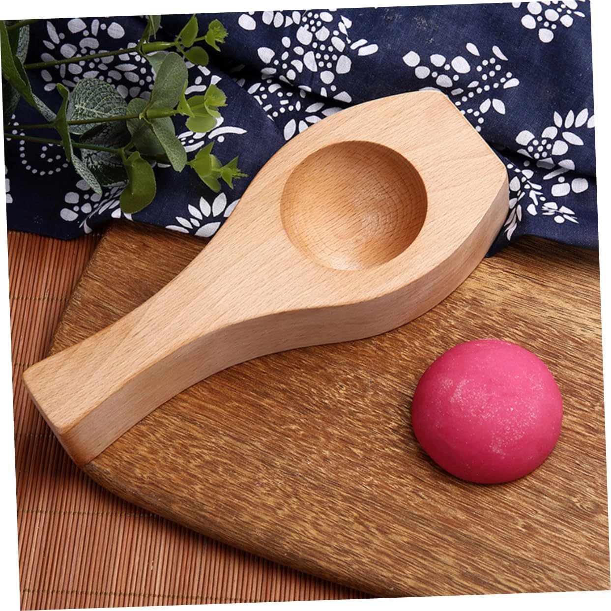 Cabilock Large Khaki Wood Buns Mold for Handmade Dessert Pastry Baking Multi Use Steamed Bun and Cake Mold Premium Wooden Biscuit Chocolate Soap Making Tool for DIY Home Baking