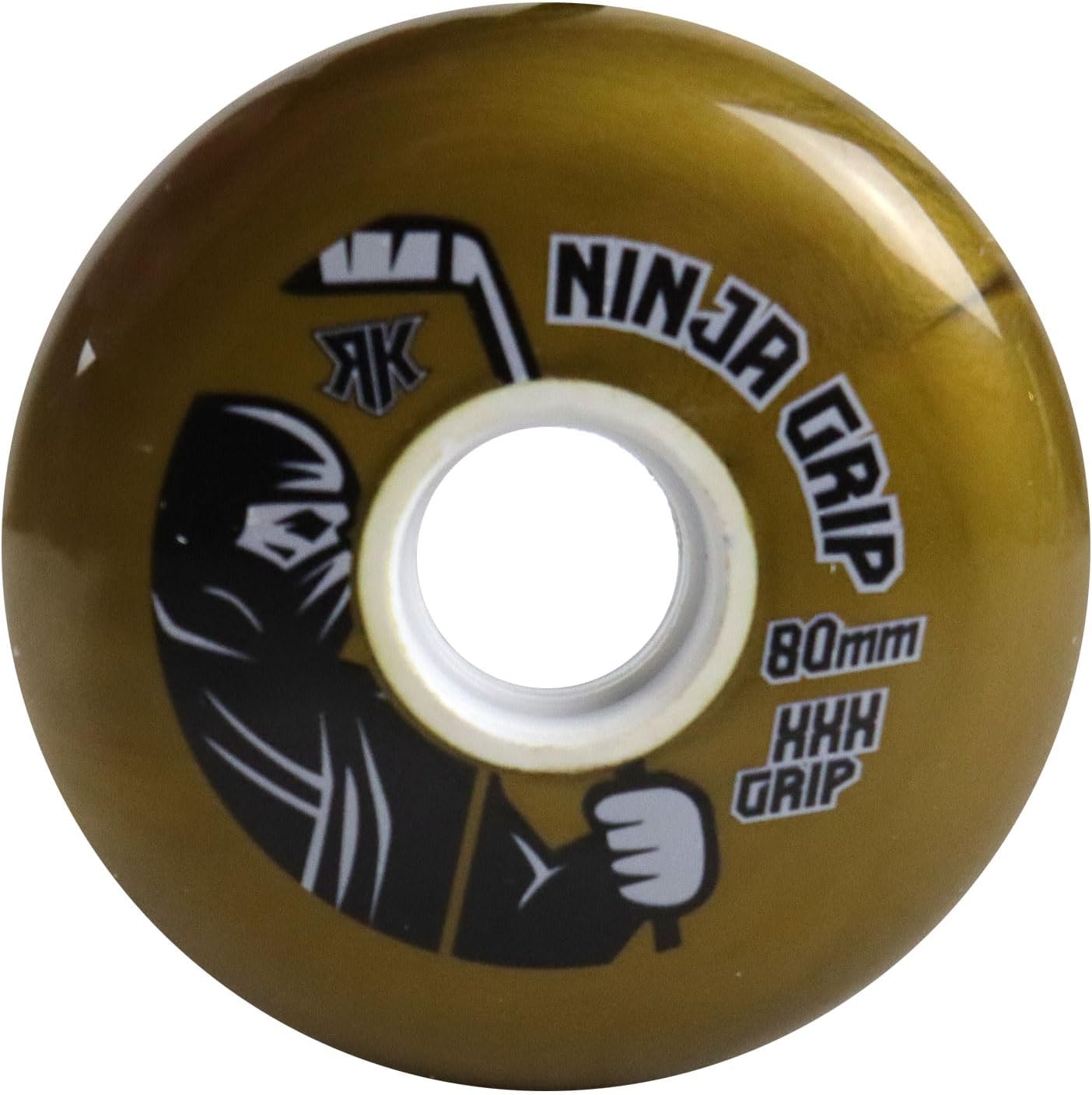 Rink Rat Roller Hockey Wheels Ninja Grip 80mm XXX Grip Gold 4-Pack