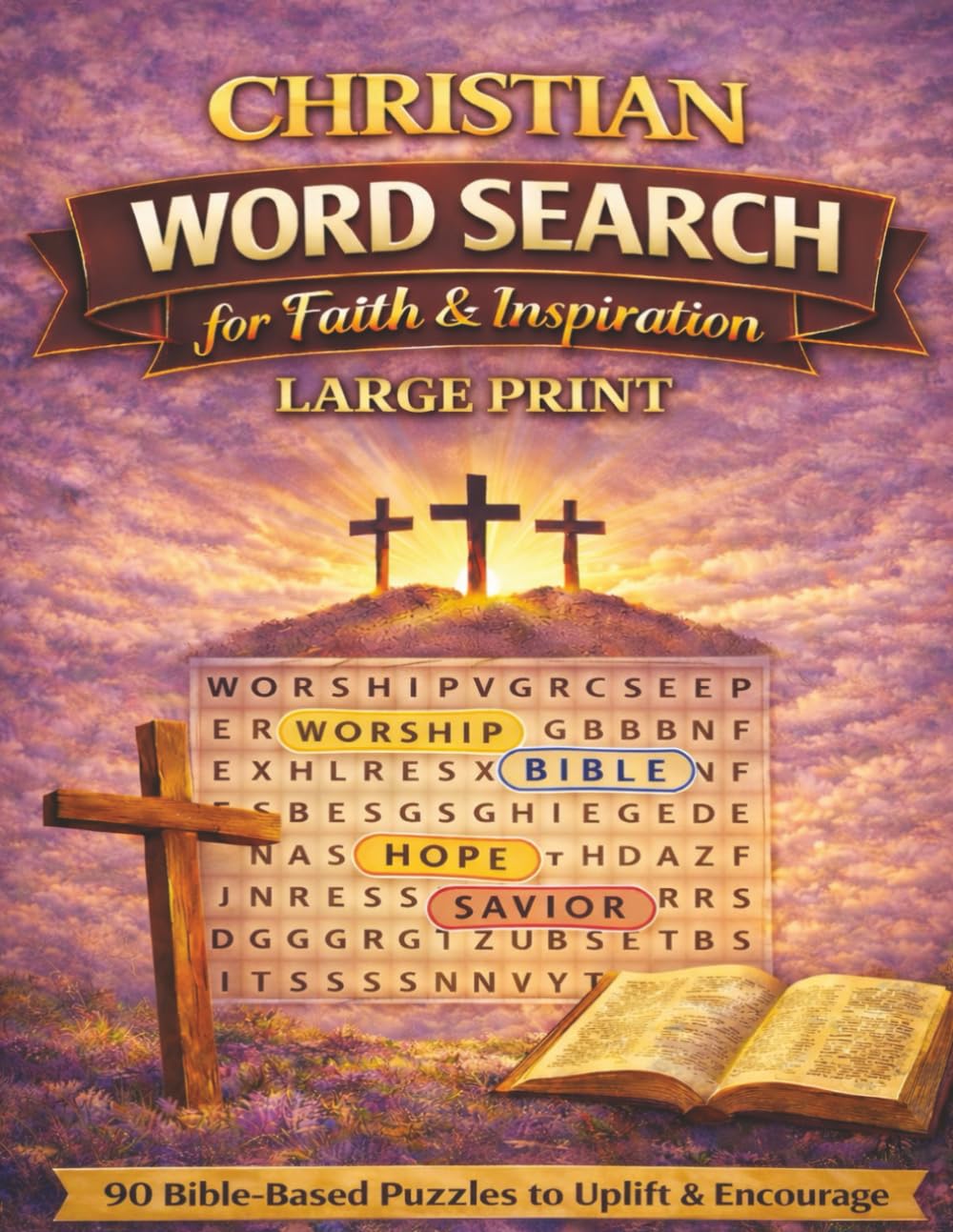 Christian Word Search for Faith & Inspiration: Large Print Bible-Themed Puzzles for Peaceful fFocus & Encouragement