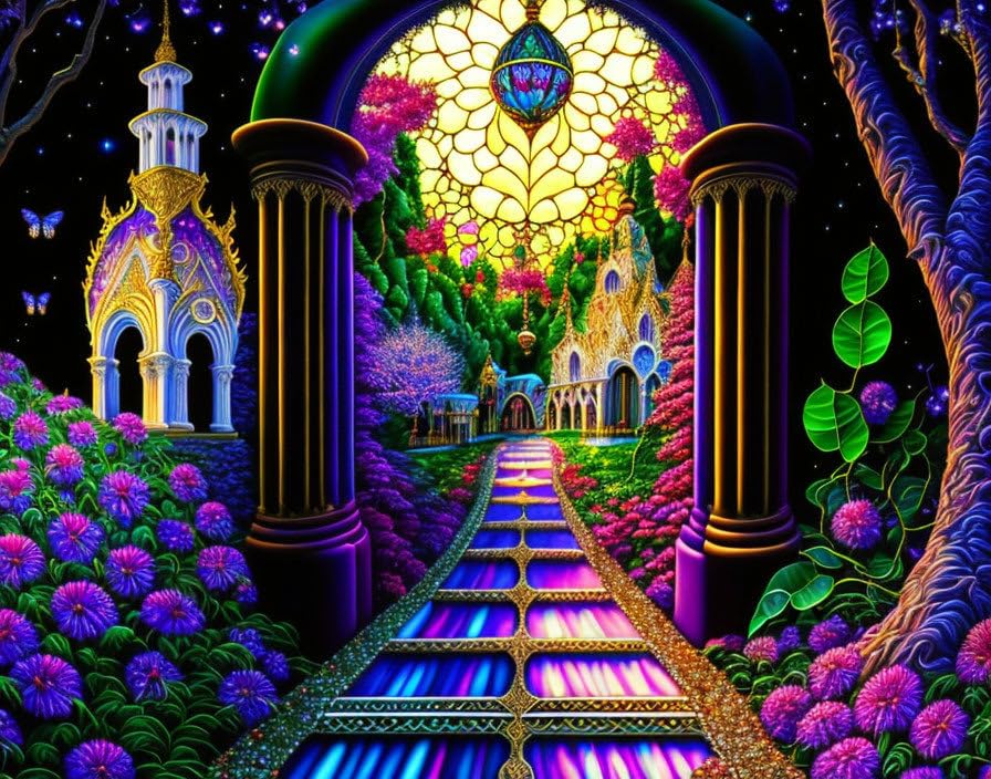Art mural Magic Vision pour habiller un mur vide toile chemin 50x70
