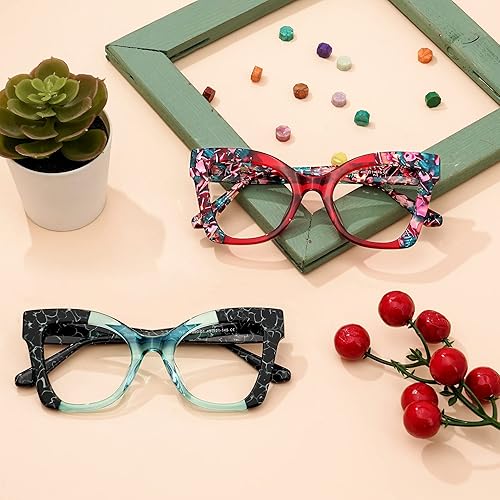 Vista 5 de Zeelool Elegante montura de gafas de ojo de gato para mujeres con lente transparente sin receta Rouco ZWA981220 Zwa981220-02 Rojo