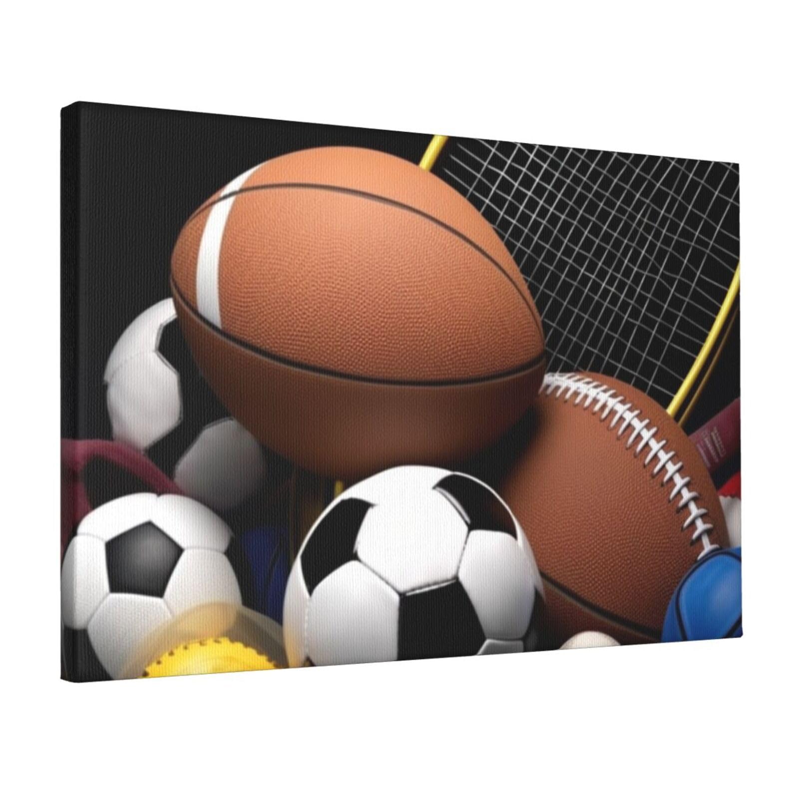 KLOPH Sports Themed Canvas Wall Art for Living Room 12"x18" Modern Artwork Painting for Bathroom Hanging Canvas Prints Aesthetic Wallart for Bedroom Kitchen Office Wall Decor