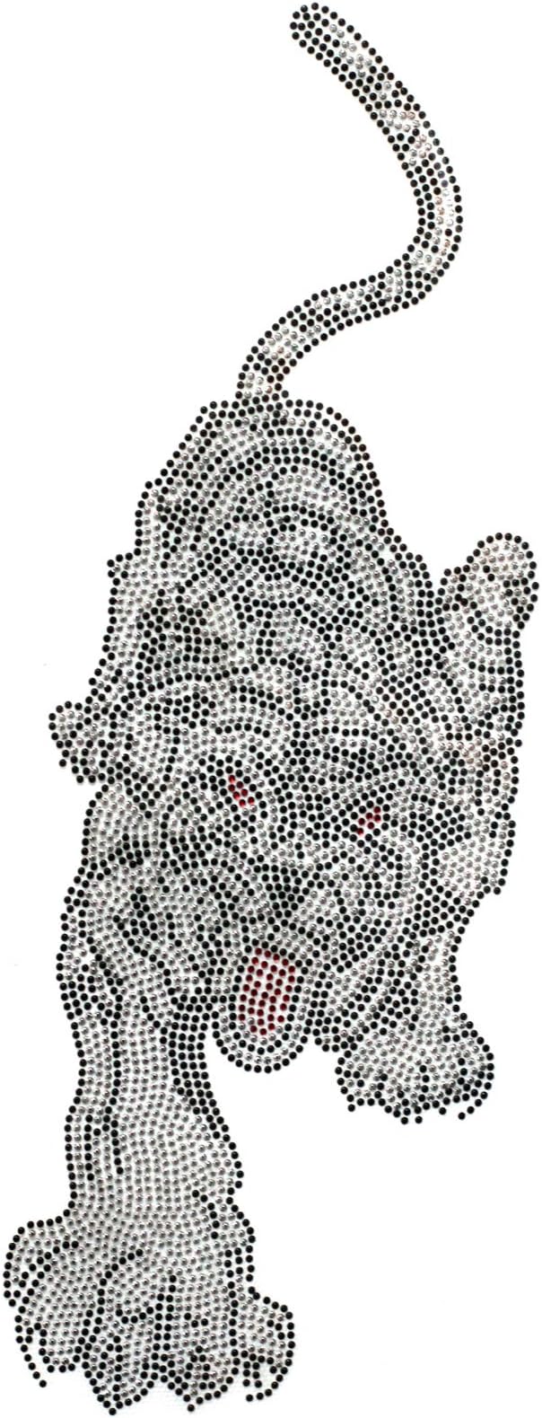 Rhinestone Transfer Hot Fix Motif Fashion Design Jewellery Tiger Tattoo Details 1 Sheets 5.3*13.8inch