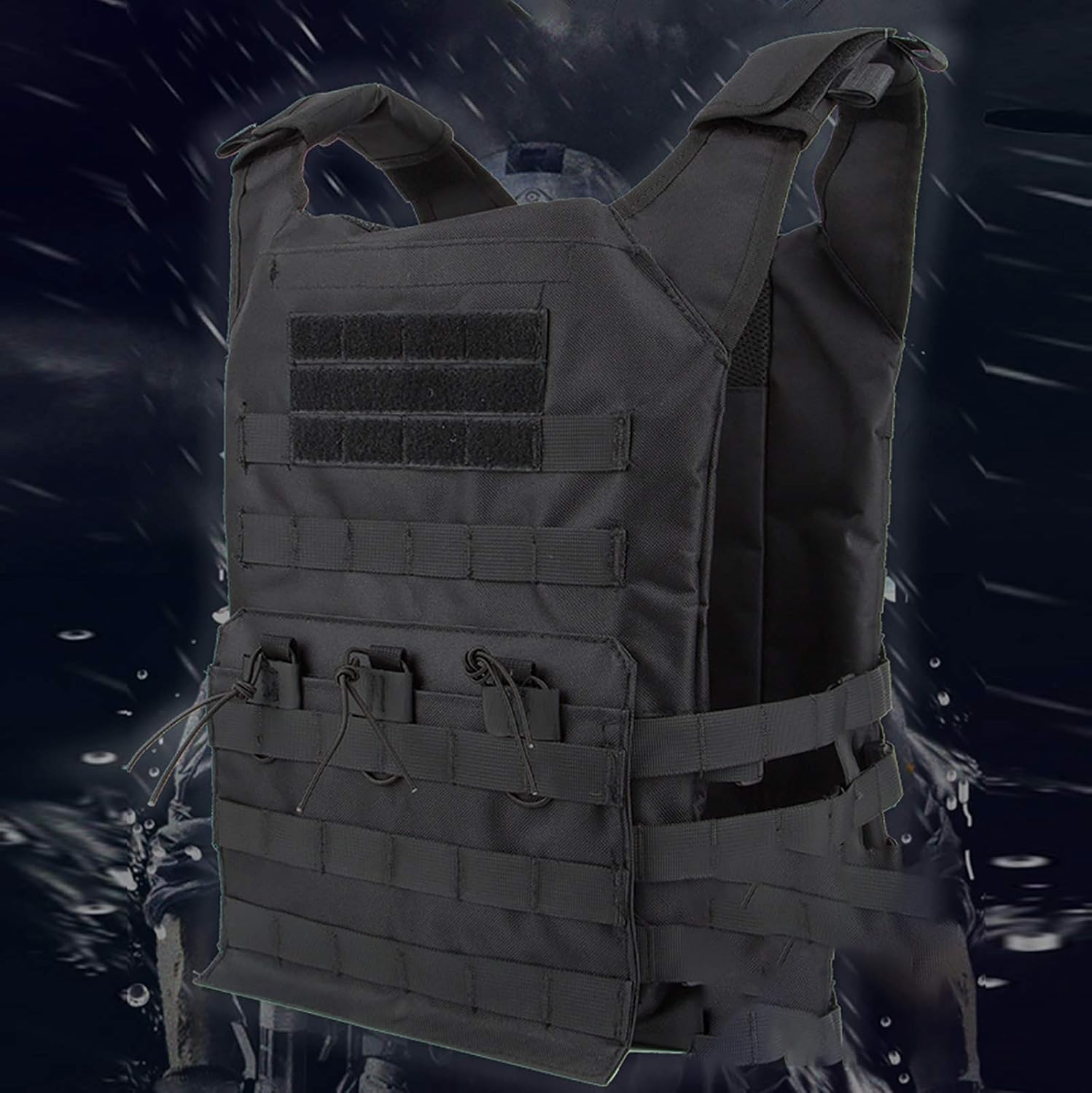 Tactical Molle Vest Breathable Combat Training Vest 1000D Oxford Cloth Outdoor Hunting Air Soft Vests Sports Equipment Weight-Bearing Shoulder Strap Vests - Image 3