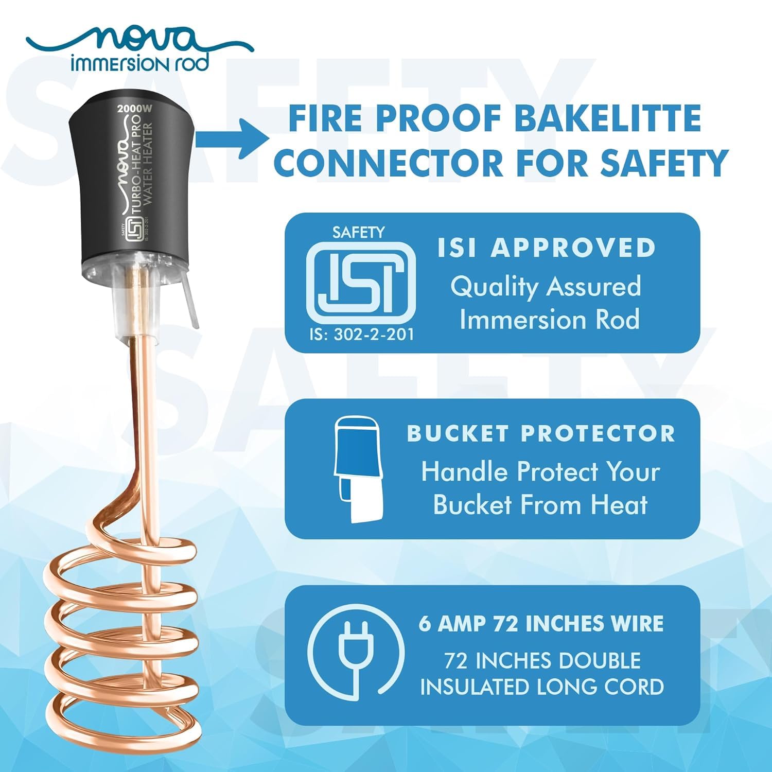 Nova 2000W Immersion Rod - Fast Water Heating -4 Nova 2000W Immersion Rod - Fast Water Heating -4